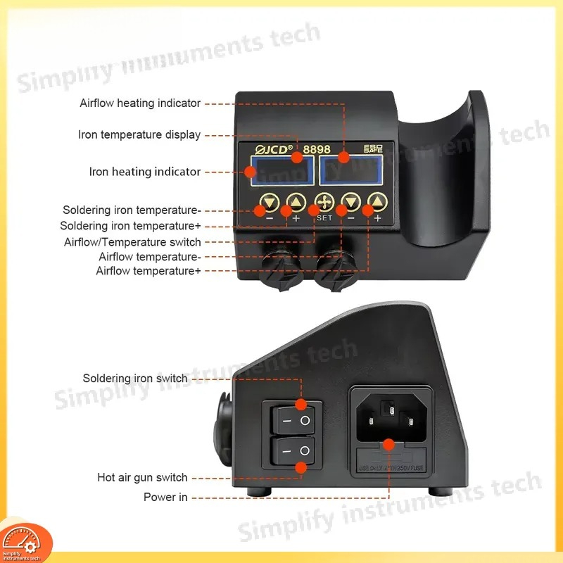 Stasiun Solder 8898 750W 2 in  - 2 In 1 Soldering Rework Station 750W ulasan dan harga